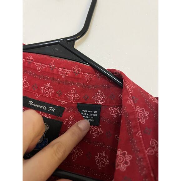 Resistol University Fit Pearl Snap Western Shirt Red Floral Print Size XXL - Picture 4 of 7